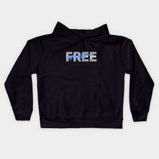 Free spirit (blue) Kids Hoodie